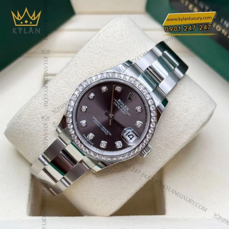 Đồng hồ Rolex Datejust 31 xám kim cương 278384RBR-0009