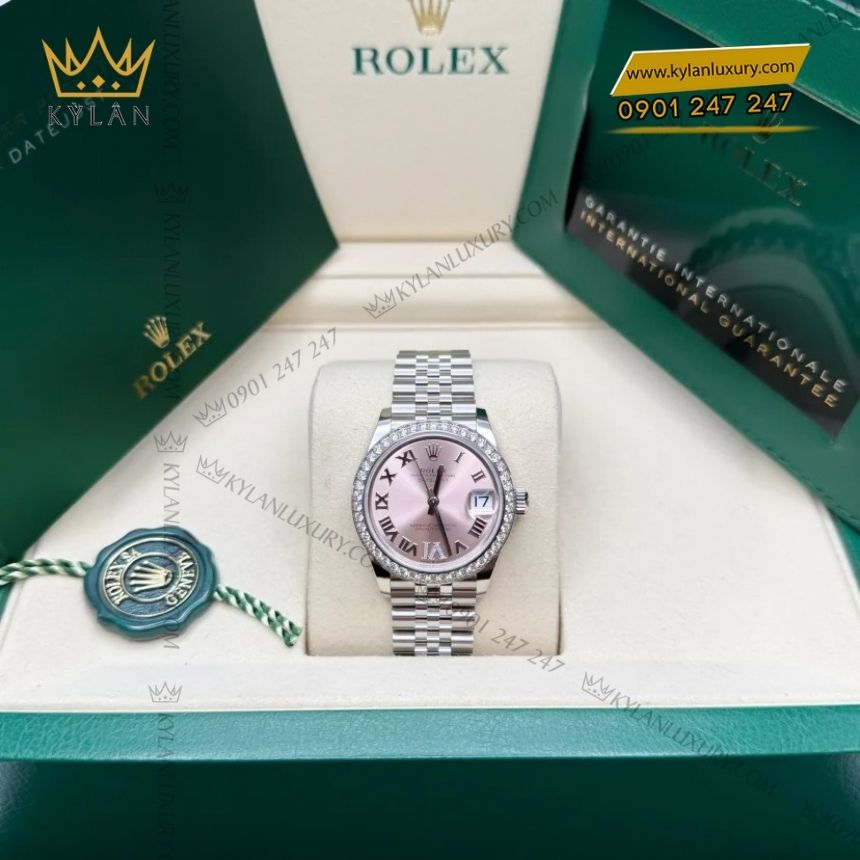 Kỳ Lân Luxury rolex datejust 31 278384rbr 0028 hong kim cuong 2 Đồng hồ Rolex Datejust 31 hồng kim cương 278384RBR-0028