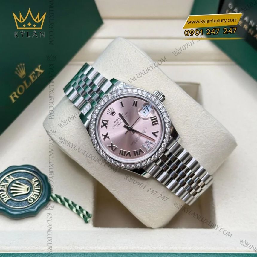 Kỳ Lân Luxury rolex datejust 31 278384rbr 0028 hong kim cuong 3 Đồng hồ Rolex Datejust 31 hồng kim cương 278384RBR-0028