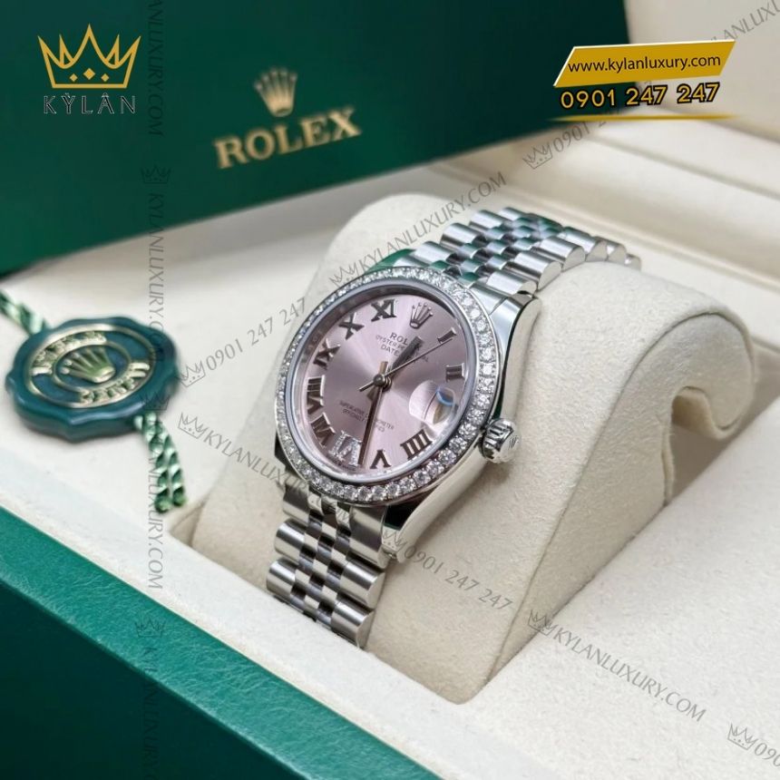 Kỳ Lân Luxury rolex datejust 31 278384rbr 0028 hong kim cuong 4 Đồng hồ Rolex Datejust 31 hồng kim cương 278384RBR-0028