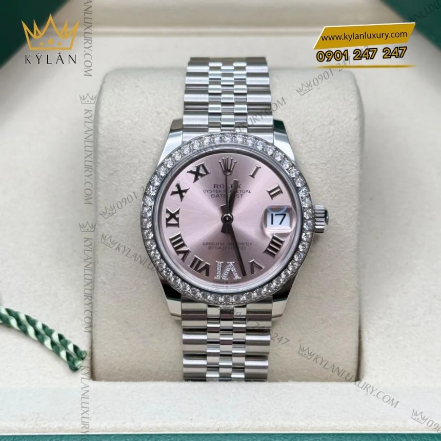 Kỳ Lân Luxury rolex datejust 31 278384rbr 0028 hong kim cuong 6 Đồng hồ Rolex Datejust 31 hồng kim cương 278384RBR-0028