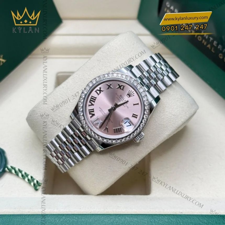 Kỳ Lân Luxury rolex datejust 31 278384rbr 0028 hong kim cuong 7 Đồng hồ Rolex Datejust 31 hồng kim cương 278384RBR-0028