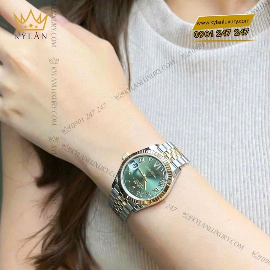 Kỳ Lân Luxury rolex datejust 31 demi olive la ma 278273 0016 5 Đồng hồ Rolex Datejust 31 demi vàng vàng olive 278273-0016