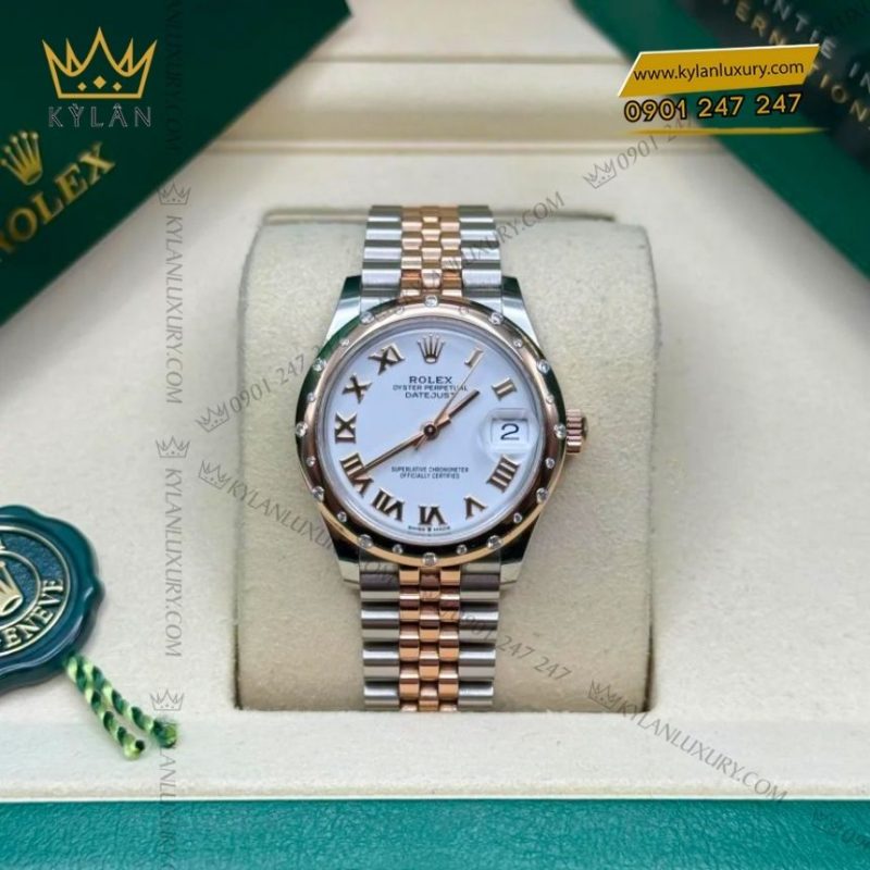 Đồng hồ Rolex Datejust 31 trắng kim cương 278341RBR-0002
