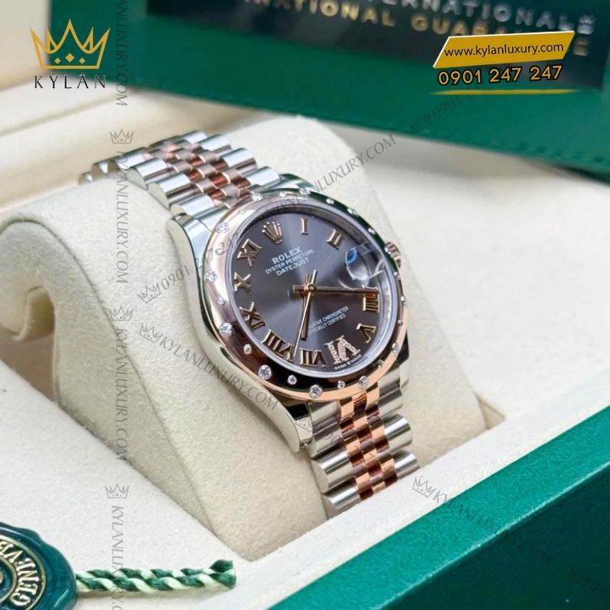 Kỳ Lân Luxury rolex datejust 31 xam kim cuong 278341rbr 0030 6 Đồng hồ Rolex Datejust 31 xám kim cương 278341RBR-0030