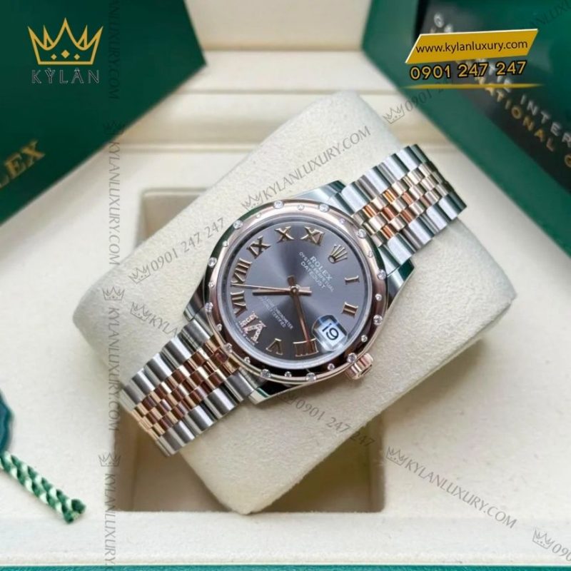 Đồng hồ Rolex Datejust 31 xám kim cương 278341RBR-0030