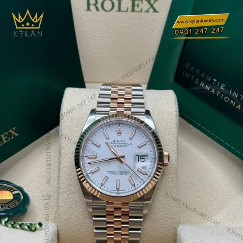 Đồng hồ Rolex Datejust 36 demi mặt trắng 126231-0017