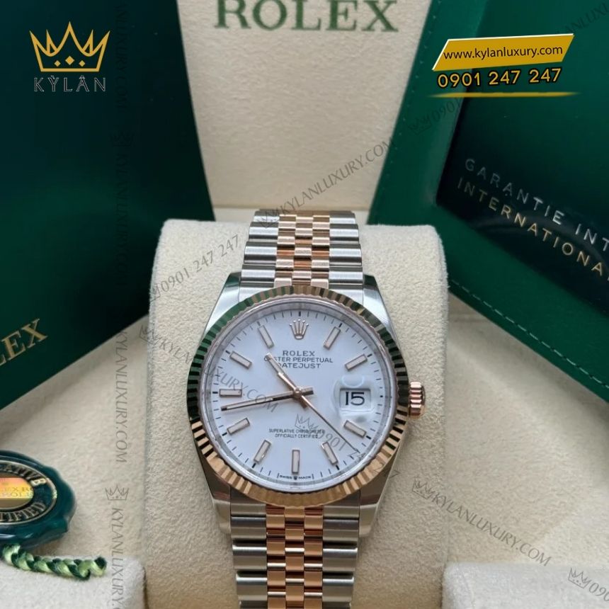 Kỳ Lân Luxury rolex datejust 36 126231 0017 demi trang 5 Đồng hồ Rolex Datejust 36 demi mặt trắng 126231-0017