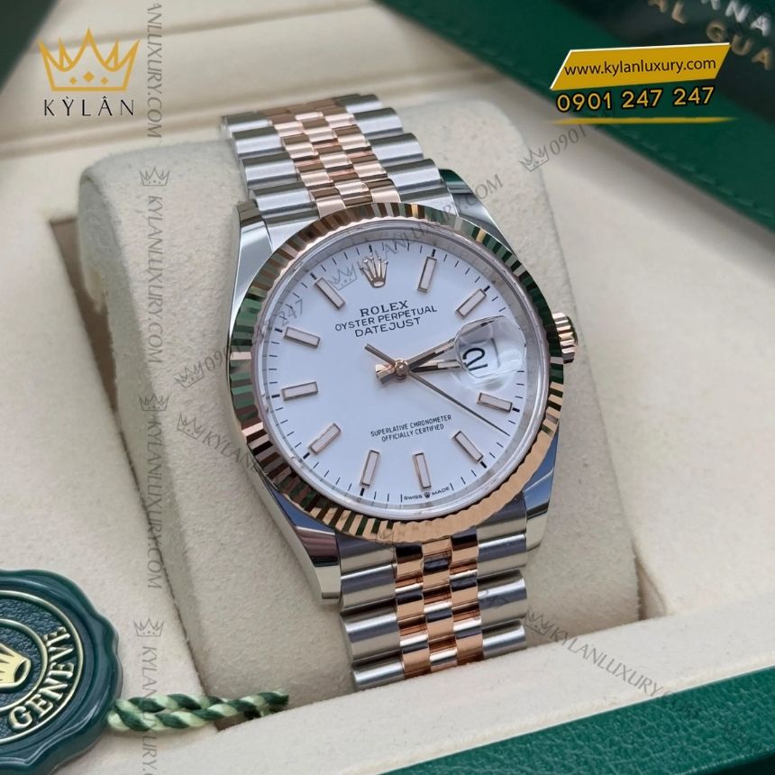 Kỳ Lân Luxury rolex datejust 36 126231 0017 demi trang 7 Đồng hồ Rolex Datejust 36 demi mặt trắng 126231-0017