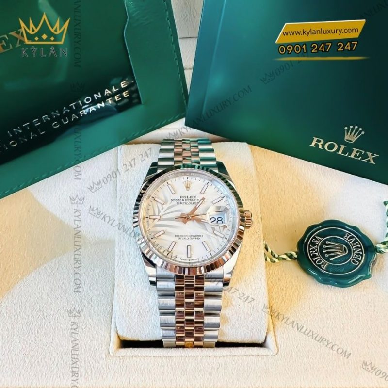Đồng hồ Rolex Datejust 36 demi mặt lá cọ 126231-0031
