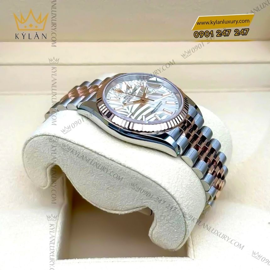 Kỳ Lân Luxury rolex datejust 36 126231 0031 demi la co 4 Đồng hồ Rolex Datejust 36 demi mặt lá cọ 126231-0031