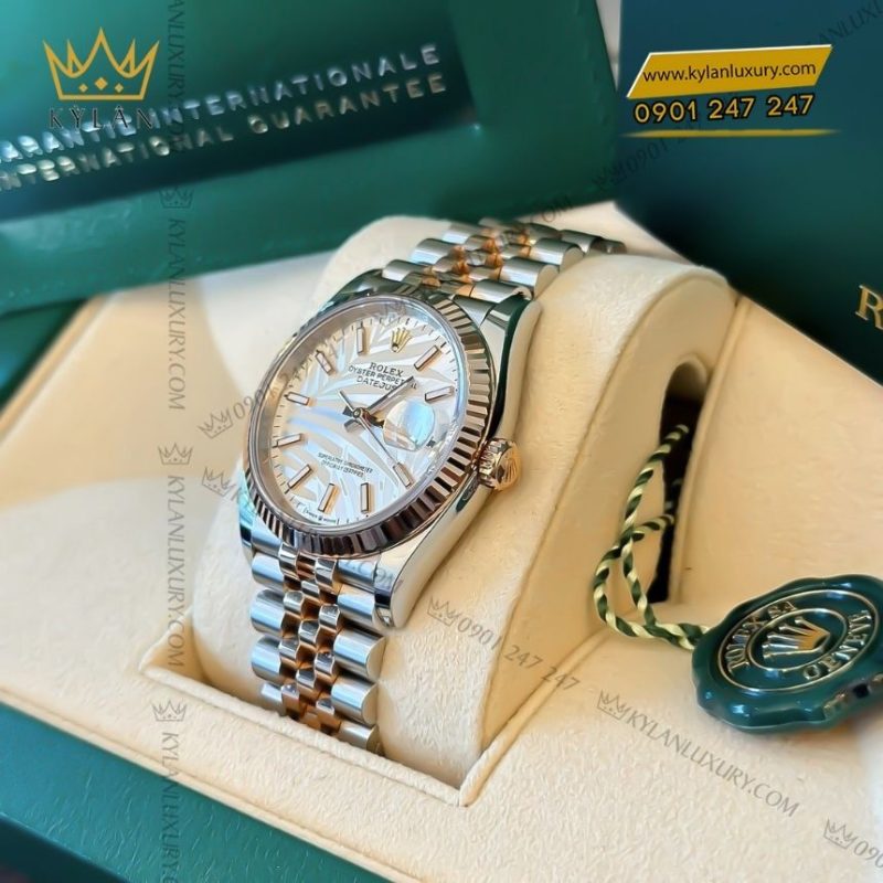 Đồng hồ Rolex Datejust 36 demi mặt lá cọ 126231-0031