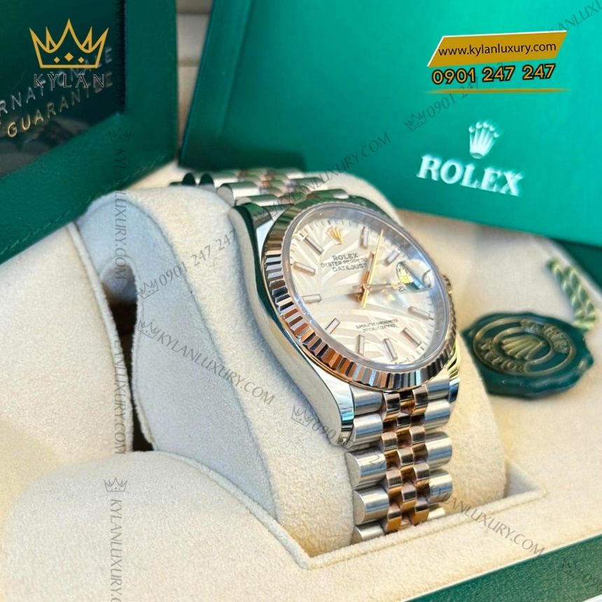 Kỳ Lân Luxury rolex datejust 36 126231 0031 demi la co 9 Đồng hồ Rolex Datejust 36 demi mặt lá cọ 126231-0031