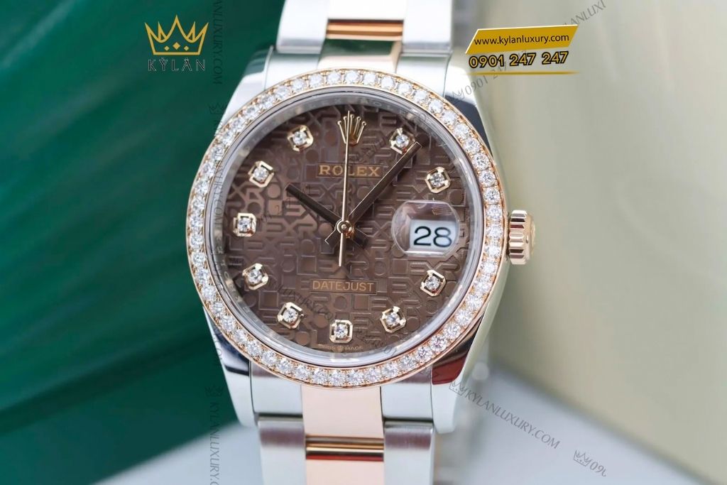 Kỳ Lân Luxury rolex datejust 36 126281rbr chocolate vi tinh 11 Đồng hồ Rolex Datejust 36 Chocolate Vi Tính 126281RBR-0014
