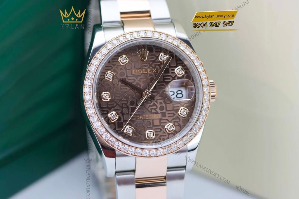 Kỳ Lân Luxury rolex datejust 36 126281rbr chocolate vi tinh 2 Đồng hồ Rolex Datejust 36 Chocolate Vi Tính 126281RBR-0014