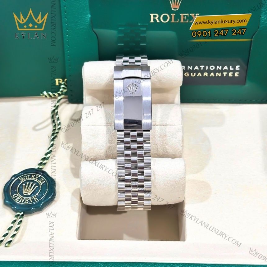 Kỳ Lân Luxury rolex datejust 36 126284rbr 0019 den kim cuong 6 Đồng hồ Rolex Datejust 36 mặt số đen kim cương 126284RBR-0019