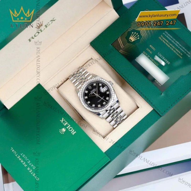 Đồng hồ Rolex Datejust 36 mặt số đen kim cương 126284RBR-0019
