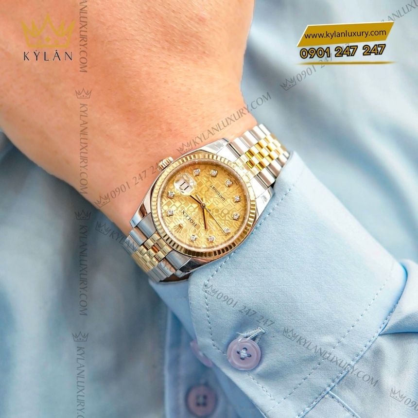 Kỳ Lân Luxury rolex datejust 36 vi tinh vang 126233 0033 12 Rolex Datejust 36 demi vi tính vàng 126233-0033