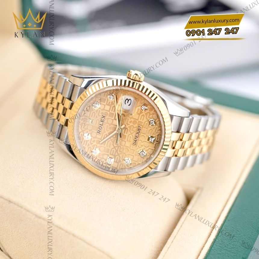 Kỳ Lân Luxury rolex datejust 36 vi tinh vang 126233 0033 2 Rolex Datejust 36 demi vi tính vàng 126233-0033