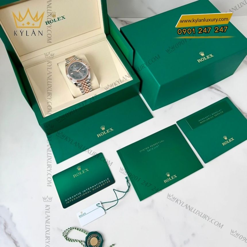 Kỳ Lân Luxury rolex datejust 41 126331 0016 xam la ma 6 Đồng hồ Rolex Datejust 41 demi xám La Mã 126331-0016