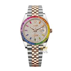 rolex-datejust-41-custom-rainbow-126331 (1) Đồng hồ Rolex Datejust 41 custom kim cương vành rainbow 126331