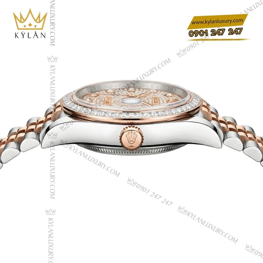 Kỳ Lân Luxury rolex datejust 41 custom vanh kim vuong 2 Đồng hồ Rolex Datejust 41 custom vành kim vuông 126331