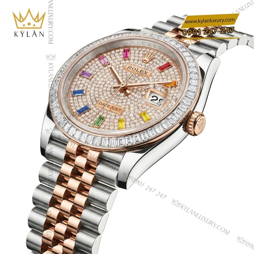 Kỳ Lân Luxury rolex datejust 41 custom vanh kim vuong 3 Đồng hồ Rolex Datejust 41 custom vành kim vuông 126331