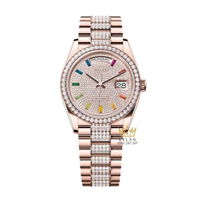 Đồng hồ Rolex Day Date Everose Gold Rainbow 128345RBR-0043