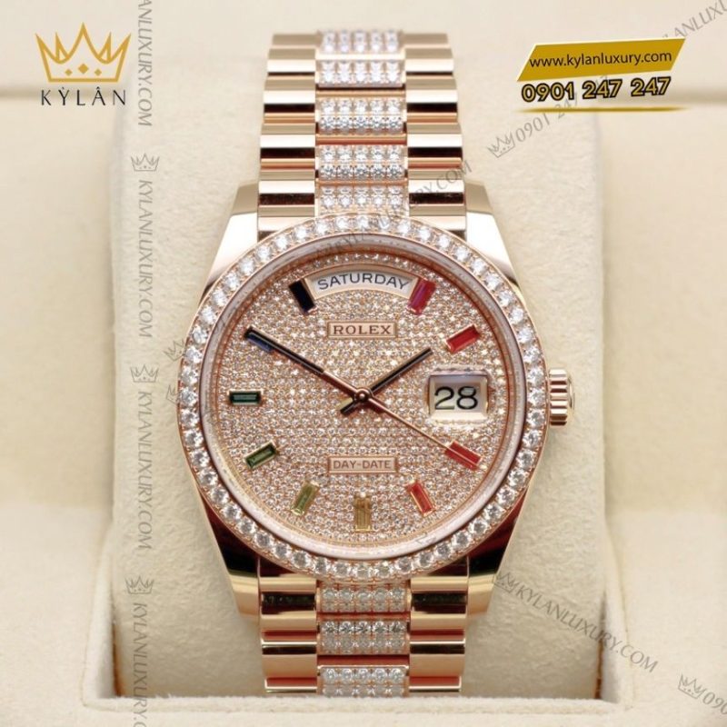 Đồng hồ Rolex Day Date Everose Gold Rainbow 128345RBR-0043