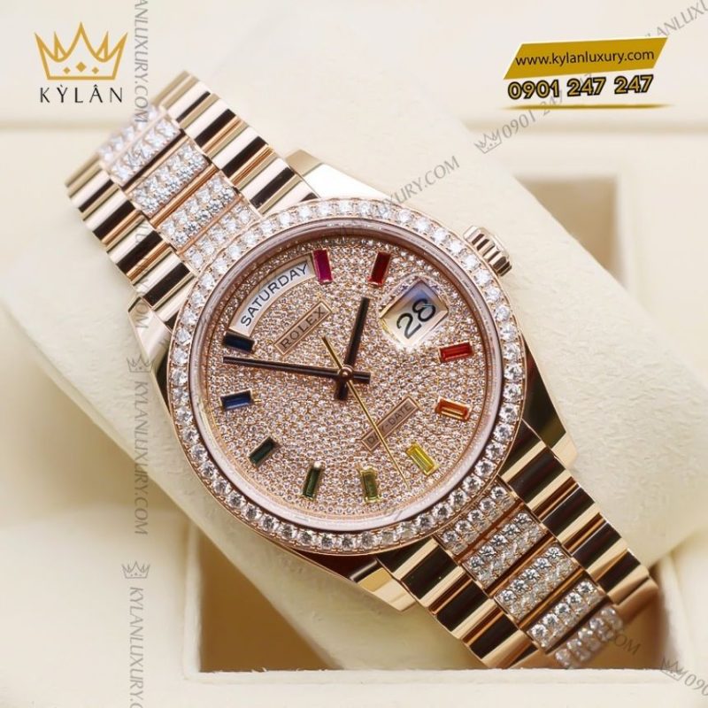 Đồng hồ Rolex Day Date Everose Gold Rainbow 128345RBR-0043