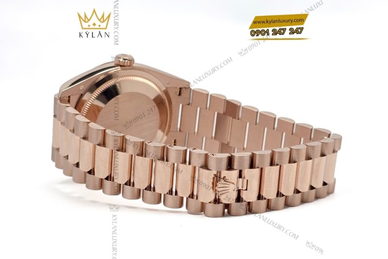 Đồng hồ Rolex Day Date 36 nâu ombré cọc kim cương 128235-0037