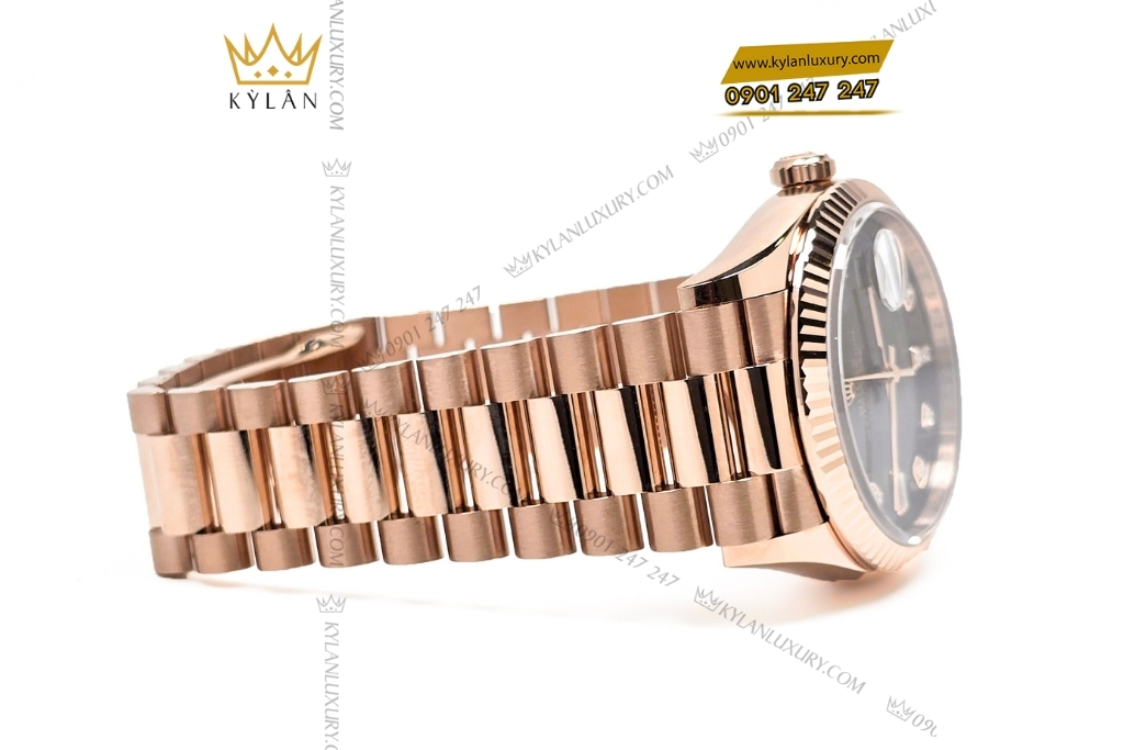 Kỳ Lân Luxury rolex day date 36 nau kim cuong 128235 0037 9 Đồng hồ Rolex Day Date 36 nâu ombré cọc kim cương 128235-0037