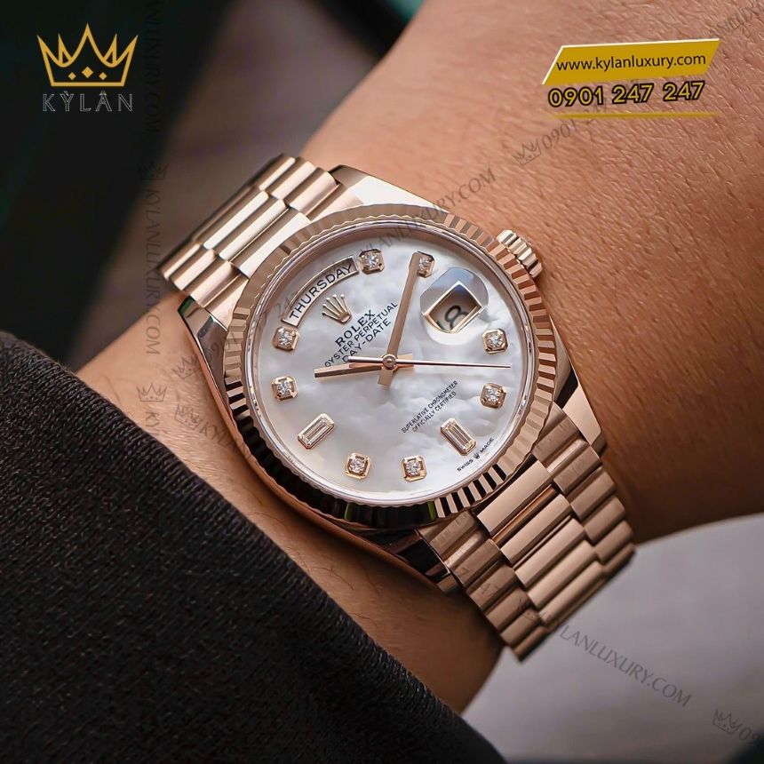 Kỳ Lân Luxury rolex day date 36 xa cu kim cuong 128235 0029 10 Đồng hồ Rolex Day Date 36 xà cừ kim cương 128235-0029