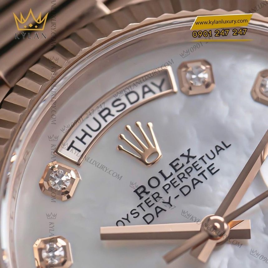 Kỳ Lân Luxury rolex day date 36 xa cu kim cuong 128235 0029 6 Đồng hồ Rolex Day Date 36 xà cừ kim cương 128235-0029
