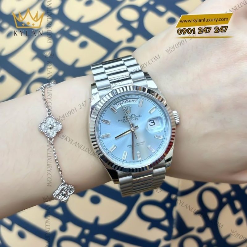 Đồng hồ Rolex Day Date 40 Ice Blue kim cương 228236-0006
