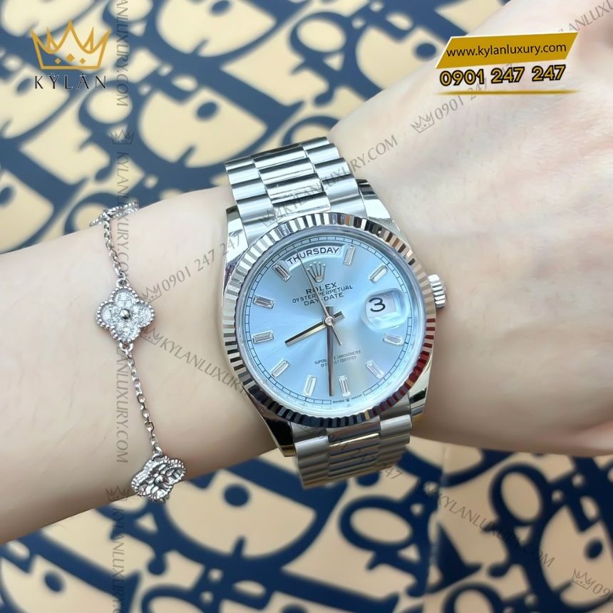Kỳ Lân Luxury rolex day date 40 228236 0006 ice blue kim cuong 6 Đồng hồ Rolex Day Date 40 Ice Blue kim cương 228236-0006