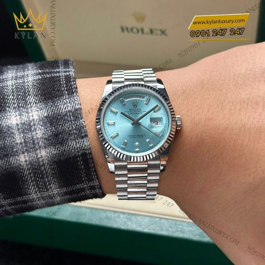 Kỳ Lân Luxury rolex day date 40 228236 0006 ice blue kim cuong 8 Đồng hồ Rolex Day Date 40 Ice Blue kim cương 228236-0006