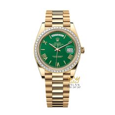 Đồng hồ Rolex Day Date 40 vàng vàng mặt xanh lá 228398TBR-0039