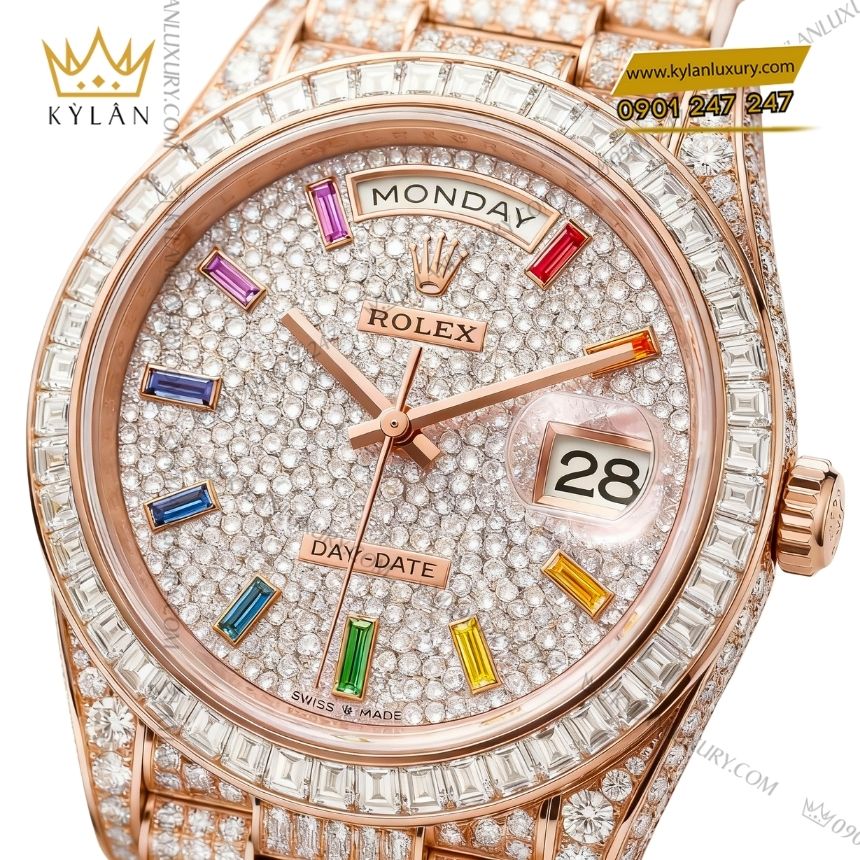 Kỳ Lân Luxury rolex day date 40 custom full diamond 228235 2 Đồng hồ Rolex Day Date 40 custom full kim cương 228235