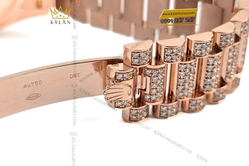 Đồng hồ Rolex Day Date vàng hồng custom full kim cương