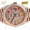 Đồng hồ Rolex Day Date vàng hồng custom full kim cương