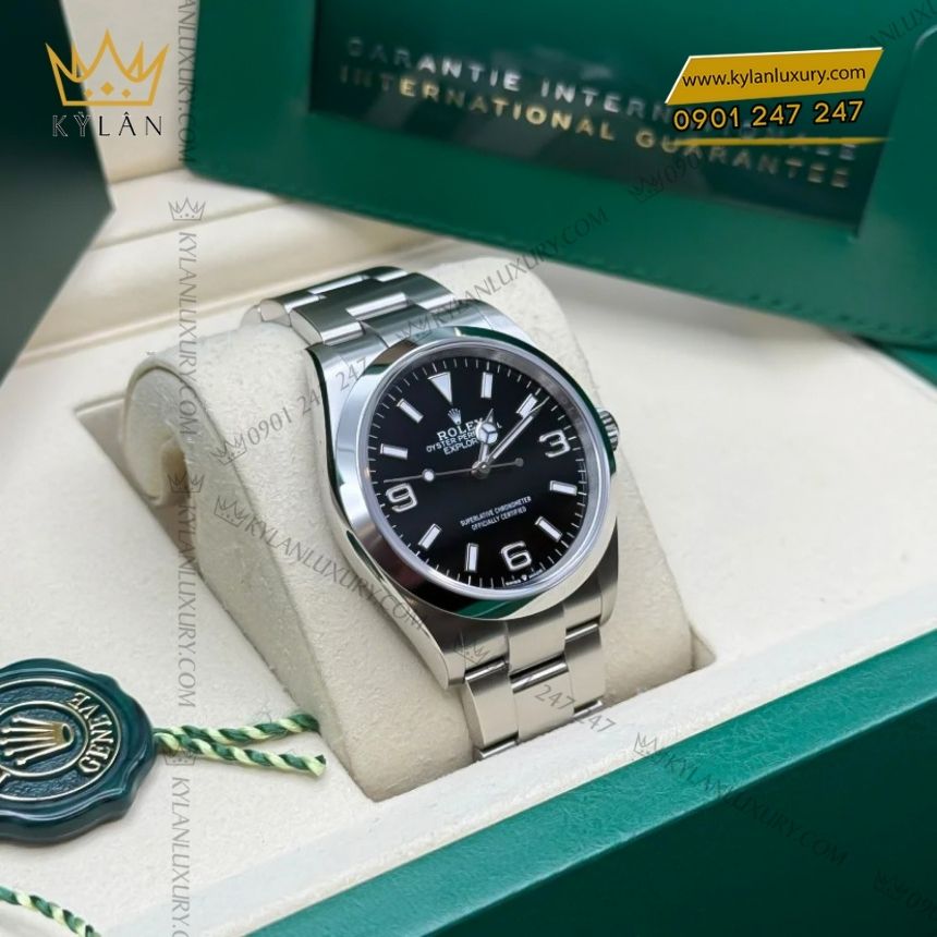 Kỳ Lân Luxury rolex explorer 36 124270 0001 5 Đồng hồ Rolex Explorer 36 mặt số đen 124270-0001