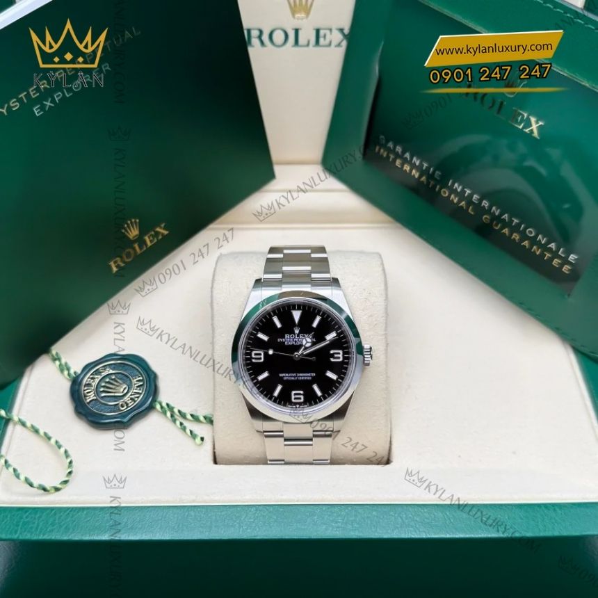 Kỳ Lân Luxury rolex explorer 36 124270 0001 9 Đồng hồ Rolex Explorer 36 mặt số đen 124270-0001