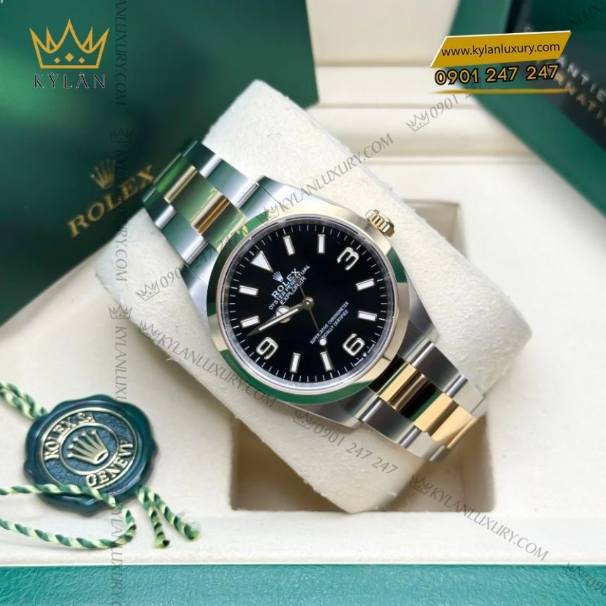 Kỳ Lân Luxury rolex explorer 36mm mat so den 124273 0001 3 Đồng hồ Rolex Explorer 36mm demi mặt số đen 124273-0001