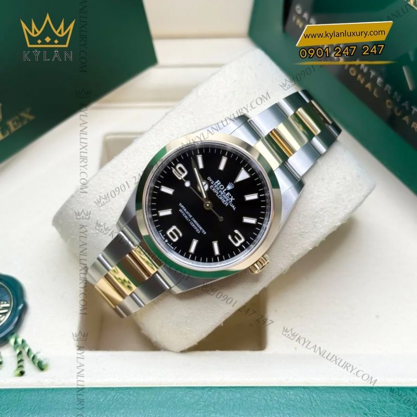 Kỳ Lân Luxury rolex explorer 36mm mat so den 124273 0001 6 Đồng hồ Rolex Explorer 36mm demi mặt số đen 124273-0001