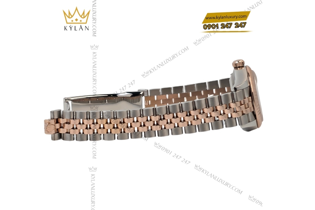Kỳ Lân Luxury rolex lady datejust 28 279171 0013 demi xa cu 12 Đồng hồ Rolex Lady Datejust 28 demi vàng hồng xà cừ 279171-0013