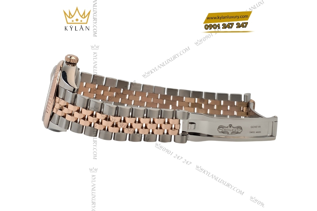 Kỳ Lân Luxury rolex lady datejust 28 279171 0013 demi xa cu 14 Đồng hồ Rolex Lady Datejust 28 demi vàng hồng xà cừ 279171-0013