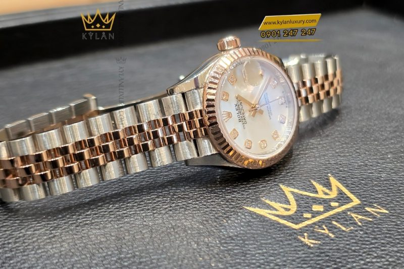 Đồng hồ Rolex Lady Datejust 28 demi vàng hồng xà cừ 279171-0013