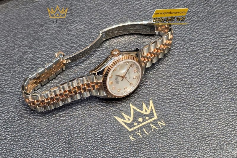 Đồng hồ Rolex Lady Datejust 28 demi vàng hồng xà cừ 279171-0013