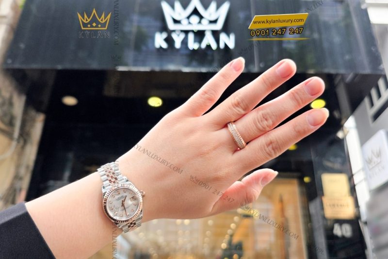 Đồng hồ Rolex Lady Datejust 28 demi vàng hồng xà cừ 279171-0013